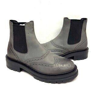 MIZ MOOZ LEATHER BOOTS 2 SIDE ELASTIC GORE GRAY 37EU / 7US NEW Z-237